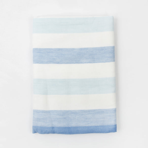 Senshu Wide Stripe Blue Bath Towels