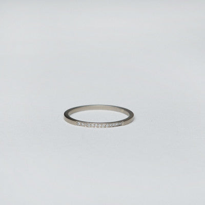 Carla Caruso - Pave Edgy Band - 14k White Gold, Size 6