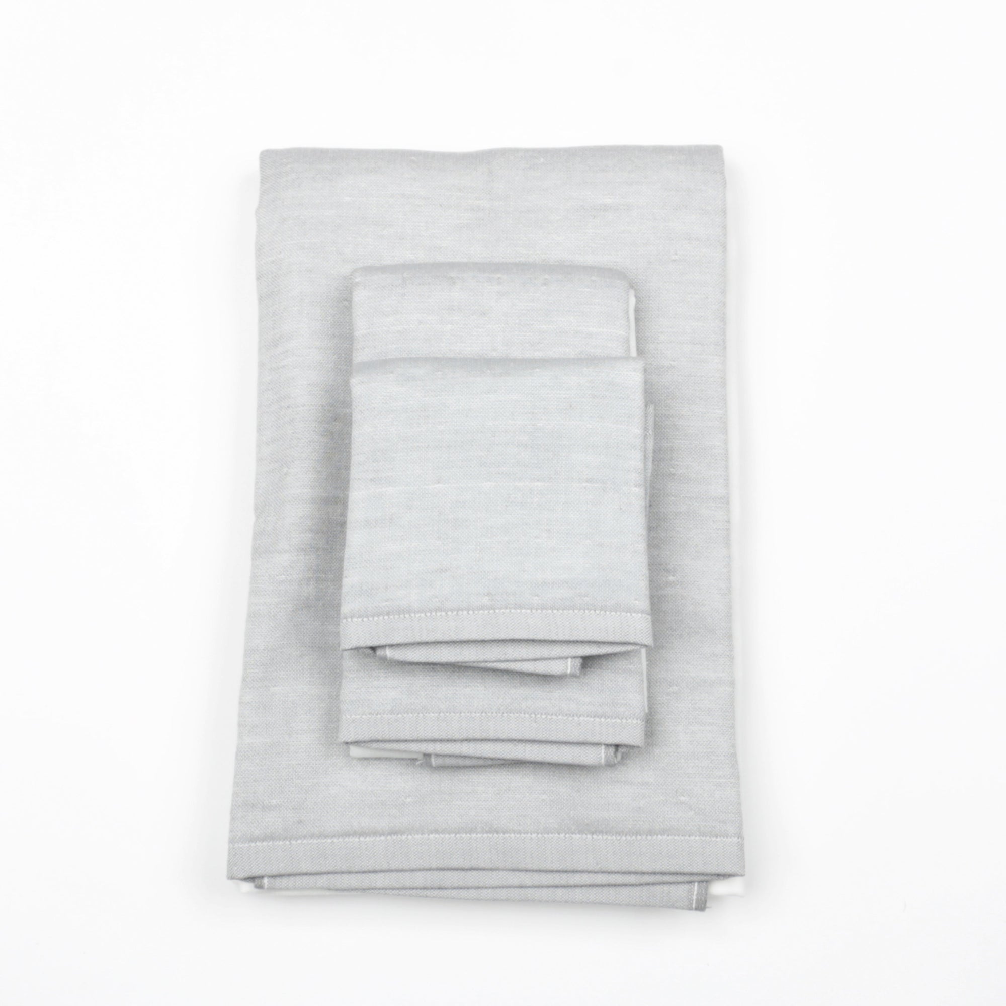 Yoshii Chambray Bath Towels - Two Tone Grey - Wash Towel
