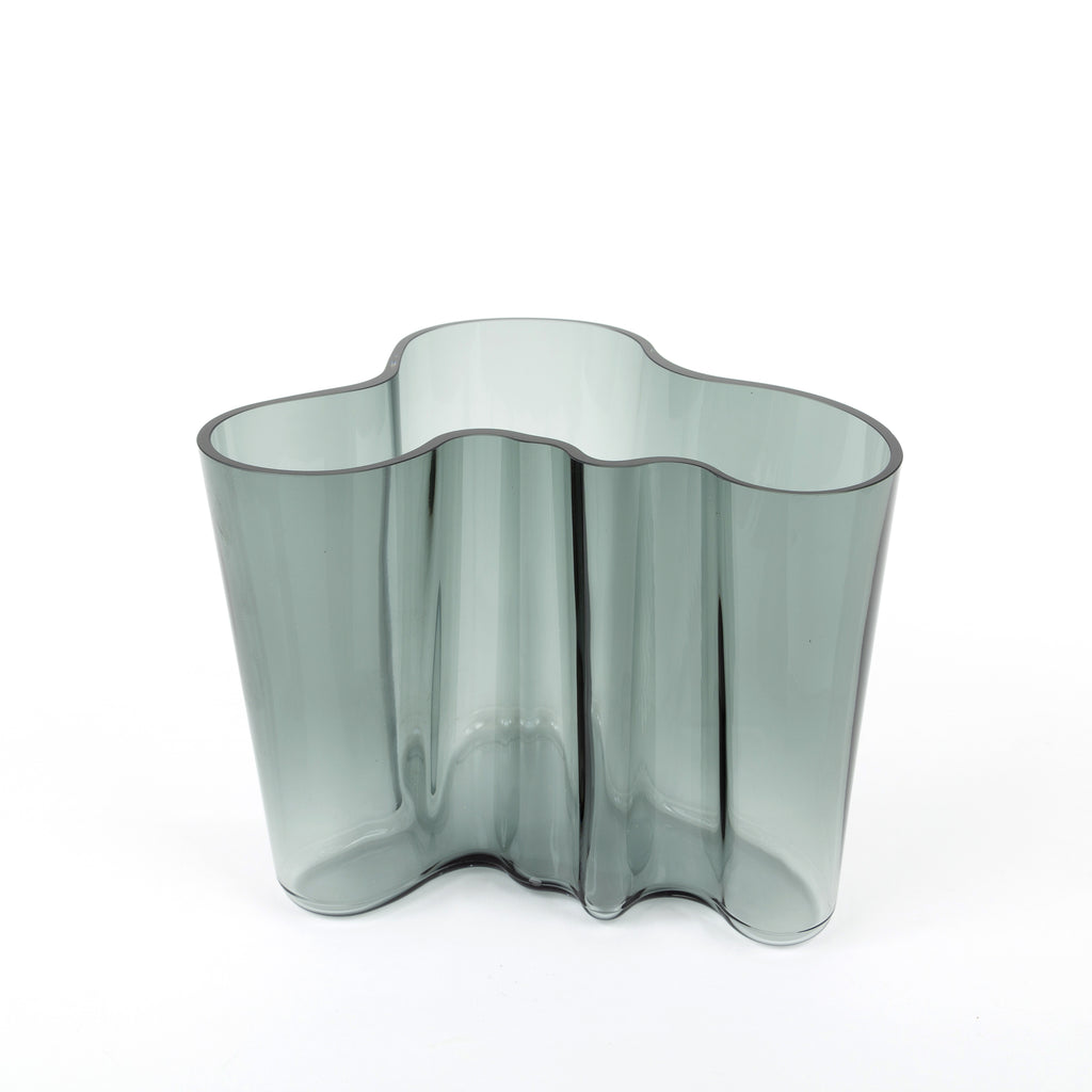 alvar aalto vase 6.25" high grey glass