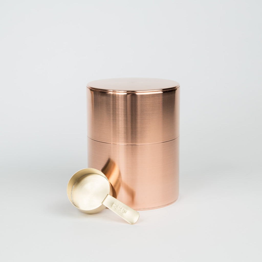 Kaikado ground coffee canister copper Japanese handmade