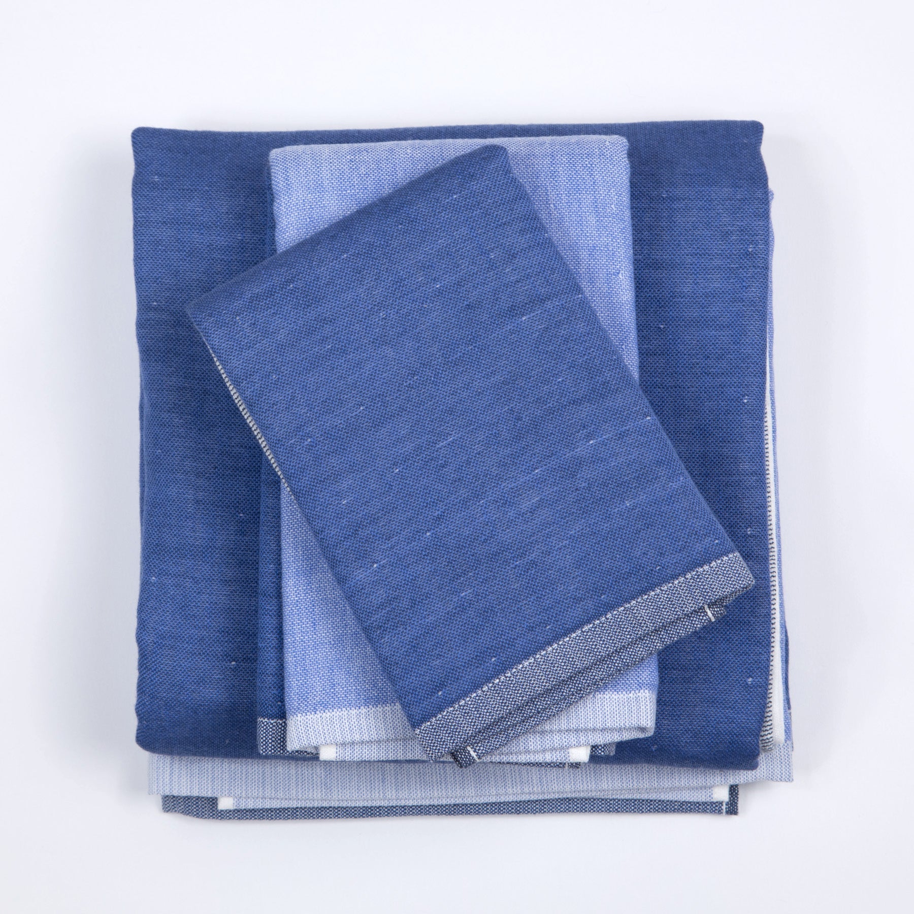 Yoshii Chambray Bath Towels - Two Tone Blue - Bath Towel