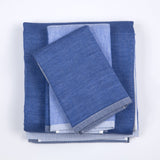 Yoshii Chambray Bath Towels - 2-Tone Blue